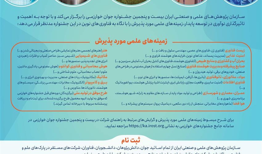  فراخوان جشنواره های خوارزمی