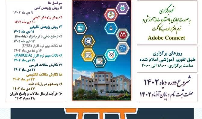  مجموعه دوره (مقدماتی) آموزشی نکات کلیدی پژوهش در علوم انسانی و اجتماعی - دیماه 1402