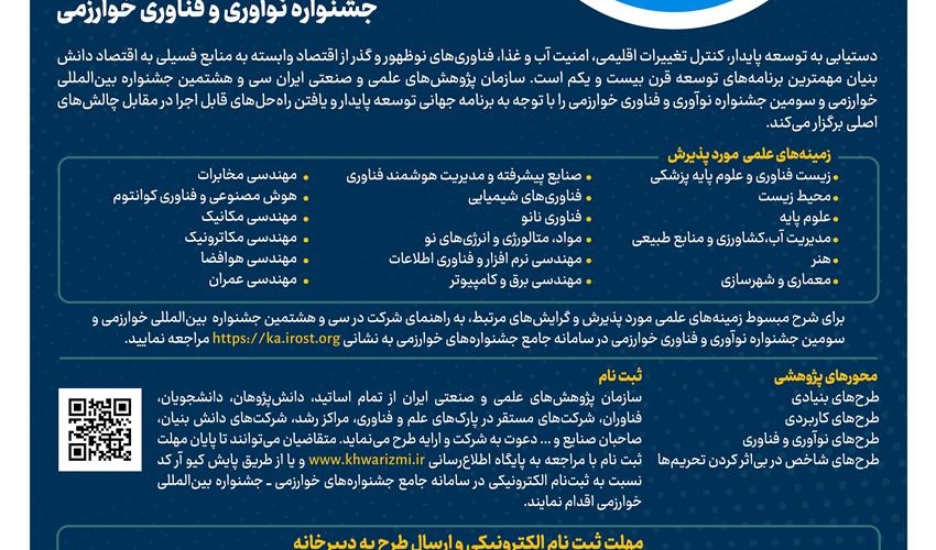 شروع ثبت نام در جشنواره های خوارزمی 