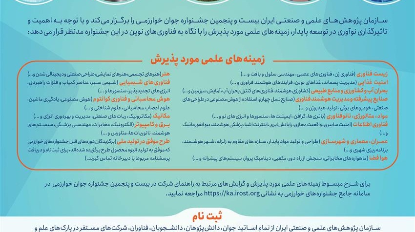  فراخوان جشنواره های خوارزمی