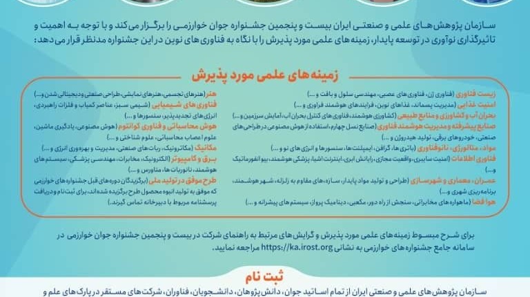 فراخوان بیست و پنجمین جشنواره جوان خوارزمی 