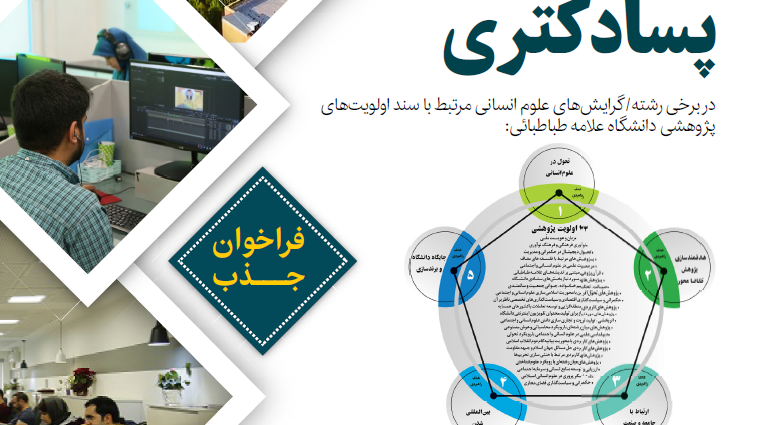 فراخوان جذب پژوهشگر پسادکتری از نیمسال دوم تحصیلی 1403-1402
